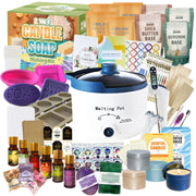 2-in-1 Candle & Soap Making Kit for Adults Begineers DIY Craft Kit Complete Candle and Soap Supplies Kit with Melter, DIY Kit Make Soaps and Scented Candles, Soap Base, Soy Wax, Molds
