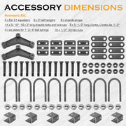 Tandem Trailer Leaf Spring 4 Leaf Double Eye 1750 lbs Cap for 3500 lbs Axle Suspension, Hanger & U-Bolt kit 25-1/4" Length fits for SW4B, for Round Trailer Axles- Set 4