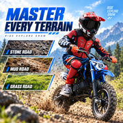 50cc 2-Stroke Kids Dirt Bike Small Gas Dirt Bike for Kids 8-14 Boys Blue