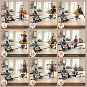 8-Level Foldable Magnetic Rowing Machine, Advanced LCD Monitor, Standard Seat, Black, 300 lb Capacity 280