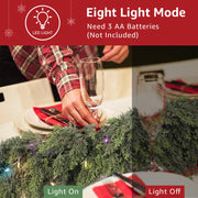 Cedar Christmas Garland with Lights for Mantle - Decorations 15ft Realistic Lighted Faux Pine Garlands for Xmas Home Decoration Indoor Stairs Railing Fireplace Outdoor 15 ft Prelit Garland Door Decor