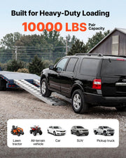 Aluminum Trailer Ramps, 2PCS 96 x 15 in, Heavy-Duty Truck Ramp Set, 10000LBS Combined Capacity ATV Loading Ramps for Pickup Trucks, Motorcycles, Lawn Mowers, Cars, Farm Tractors, Carts