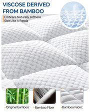 Dual Layer 4 Inch King Size Memory Foam Mattress Topper 2 Inch Soft Pillow Top Mattress Pad Cover and 2 Inch Gel Memory Foam for Pressure Relief, 2-in-1 Design for Comfort & Support