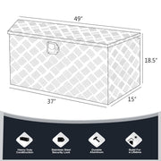 Trailer Tongue Box, Aluminum Tongue Truck Box Tool Chest 49" Inch