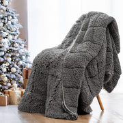 Weighted Blanket for Adult 80"x87" 15lbs Soft Long Plush Queen White