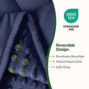 Weighted Blanket for Sleeping, 7 lb, 41 x 60 inches Cooling Soft Minky; Breathable Fabric; Calm & Nap; Machine Washable; Heavy Throw With Glass Beads for Bed Sleep; Navy Blue