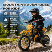 50cc Kids Dirt Bike,2Stroke Gas Dirt Bike for kids8-14,Orange,2026 Upgraded
