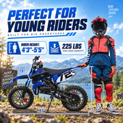 50cc Dirt Bike Gas Powered 2 Stroke Powerful Off Road Gas Bike for Kids