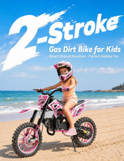 50cc Gas Dirt Bike for Kids 8-14, 2-Stroke Pit Bike - Up to 35 MPH