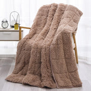 Weighted Blanket for Adult 80"x87" 15lbs Soft Long Plush Queen White