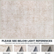8x10 Area Rugs for Living Room Bedroom Dining Room Washable Beige White