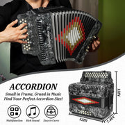 Accordions 31 Key 12 Bass Diatonic F/B/E Accordion Carry Kit (Gray)