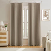 Extra Wide Blackout Curtains 102 Inches Long, Pinch Pleated Curtain for Sliding Door/French Door Room Divider Panels for Living Room 100 Inch Width 100x102 Grey