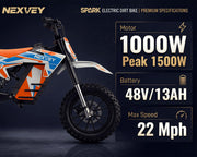 SPARK03 Electric Dirt Bike for Kids 8-14, 48V Electric Motorcycle
