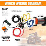 4500 lb Electric Winch Steel Cable 12V IP67 for ATV UTV Trailer SUV
