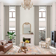 Linen Extra Wide and Extra Long Blackout Curtain 144 Inches Long Beige