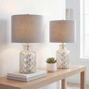 Alvord 24.5" Glass Table Lamp, Mercury Silver, Set of 2