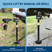 RV Slide Out Support Jacks (Set of 4) - 20,000lb Heavy Duty Rv Stabilizer Jacks Support, 21"-49" Quick-Lift Adjustable - Power Drill & Hand Crank Compatible for Campers, Travel Trailers & RVs