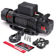 13500 lb Recovery Winch with Synthetic Rope and 2 Wireless Remotes - IP68 Waterproof 12V Electric Winch for, SUV, Truck & Trailer - Panther Series 3S
