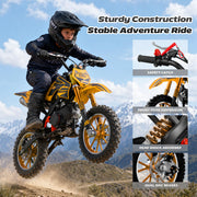 50cc Kids Dirt Bike,2Stroke Gas Dirt Bike for kids8-14,Orange,2026 Upgraded