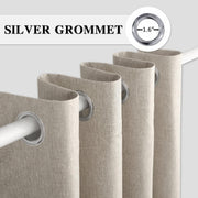 Linen Extra Wide and Extra Long Blackout Curtain 144 Inches Long Beige