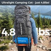 Ultralight Camping Cot for Adults 265 Lbs, Blue Portable Folding Sleeping Cot for Adults Heavy Duty Compact Bed for Outdoor Backpacking Travel Hiking