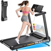 Foldable Treadmill, 15% Auto Incline, 300 lb, 8.8MPH, Heart Rate