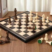 17" Wooden Chess Set, Large Handcrafted Folding Chess Board Weighted Chess Pieces with Built-in Storage Slots, Classic Tournament Board Game for Adults, Premium Tabletop Gift for Family