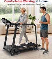 Treadmill for Seniors with Long Handrail-Walking Treadmill for Home