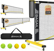 Portable Pickleball Net Set, 22 FT Regulation Size Pickle Ball Net with Ball Collector, 4 Balls and Carry Bag, Easy Setup for Outdoor Indoor Driveway