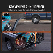 Motorcycle Carrier, 600 LBS Steel Motorcycle Carrier Hitch Mount with 47" Longer Ramp, Scooter Dirt Bike Trailer Hauler with Ratchet Straps and Stabilizer, for Car, Truck with 2" Hitch Receiver