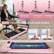 Small Walking Pad with Incline-Foldable Treadmill for Home Office
