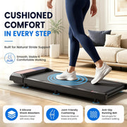 Walking Pad with QuietClimb 8% Incline, 2.5HP Quiet Under Desk Treadmill, Portable Mini Treadmill for Home Office, 265 lbs, LED Display & Remote
