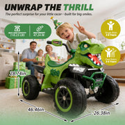 24V 2 Seater Kids ATV, Dinosaur Toys w/Parents Control, XL 4 Wheeler