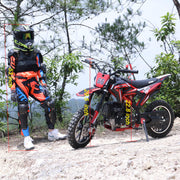 Hawk Mini Dirt Bike, Gas Power 4 Stroke Dirt Bike! 40CC Pit Bike, Pull Start, 10" Wheels! (Blue)