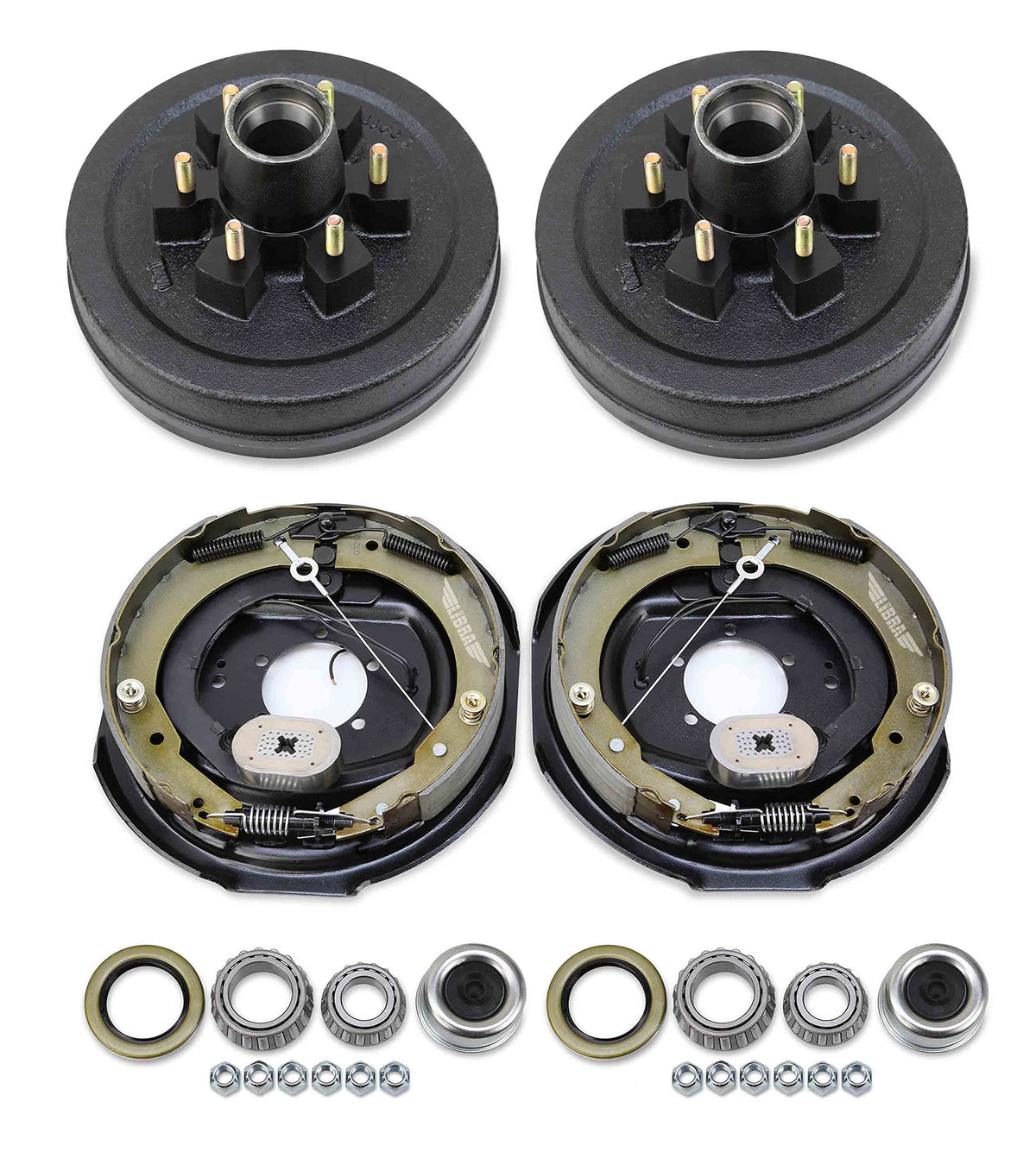 Trailer 6x5.5" Hub Drum Kit + 12"x2" Self-Adjusting Electric Brakes