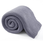 Knitted Weighted Blanket for Adults, 60"x80" 15lbs Full/Queen Size No Beads Cooling Throw Blanket for Hot Sleepers, Home Decor Chunky Knit Heavy Blanket Use on King Size Bed, Light Grey