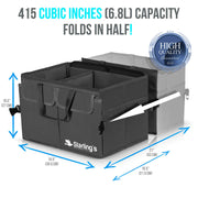 Car Trunk Organizer – Large Collapsible Storage Box with Adjustable Compartments – Heavy-Duty Cargo Organizer for SUV, Truck & Car – Non-Slip Waterproof Trunk Storage Bin for Groceries & Tools