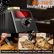 Wood Burning Kit,40W Wood Burning Pen with Adjustable Temperature 482°F–1382°F & Digital Display, Wood Burning Tool Kit with 20pcs Tips and Heat-Resistant Handle for Wood & Leather Crafts