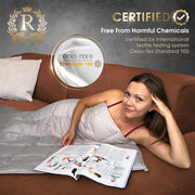 Therapy Weighted Blanket - Heavy 100% Cotton Blankets with Premium Glass Beads (60''x80'' 25lbs, Coastal Fog), Suitable for One Person (~200lb) - Use on Queen/King Bed