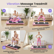 Small Walking Pad with Incline - Under Desk Treadmill with Vibration Plate