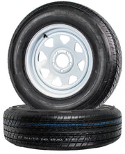 2-Pack Radial Trailer Tire Rim Assembly ST205/75R15 White 5 Lug
