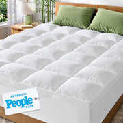 Thick Full Mattress Topper with 20" Deep Pocket Viscose Derived from Bamboo, Ultra Plush & Soft Mattress Pad, Pillow Top, Full Body Support, White