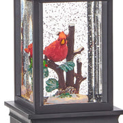 Lighted Snow Globe Lantern: 9.5 Inch, Black Holiday Water Lantern by (Cardinal)