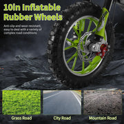 2026 Upgraded 50cc 2-Stroke Kids Dirt Bike Motocross, Pocket Gas Motorbike, Off Road Gas Power Mini Pocket Motorcycle with Front/Rear Disc Brakes, Scooter Bike Pocket, Dirtbike for Kids Green