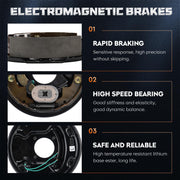 5 on 5" Trailer Brake Drum Kit, 10" X 2-1/4", for 3,500 lbs. Axle, for RVs Electric Brakes Drums Assembly. NOT FITS 5 ON 4.5.