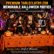 Halloween Tablecloth for Pary Decoration Rectangular disposable Plastic Spider Web Halloween Table Covers for Home Decor Halloween Party Supplies 54" x 108" Mixed 3Pcs