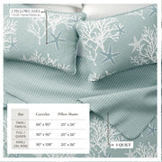 Coastal Quilt Set - 3-Piece King/California King Size Nautical Bedding Set - Lightweight, All-Season, Reversible Bedspread (Ether Blue)