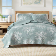 Coastal Quilt Set - 3-Piece King/California King Size Nautical Bedding Set - Lightweight, All-Season, Reversible Bedspread (Ether Blue)