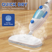 Steam Mop for Floor Cleaning, 10in1 Multi Purpose Handheld Steamer Cleaner Detachable for Vinyl, Laminate, Carpet, Tile Hard Floor Grout w/ 2 pad, 23ft Cord, 15oz Tank, Adjustable Steam & Height